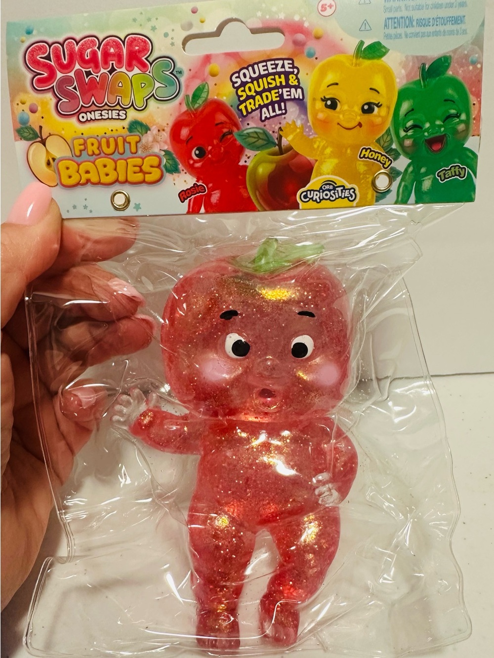 Fruit Babies Red Glitter Apple Squeeze Toy-Rosie